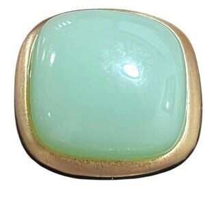 Lucas Jack Gold Tone Thick Band Ring Fluorescent Stone London